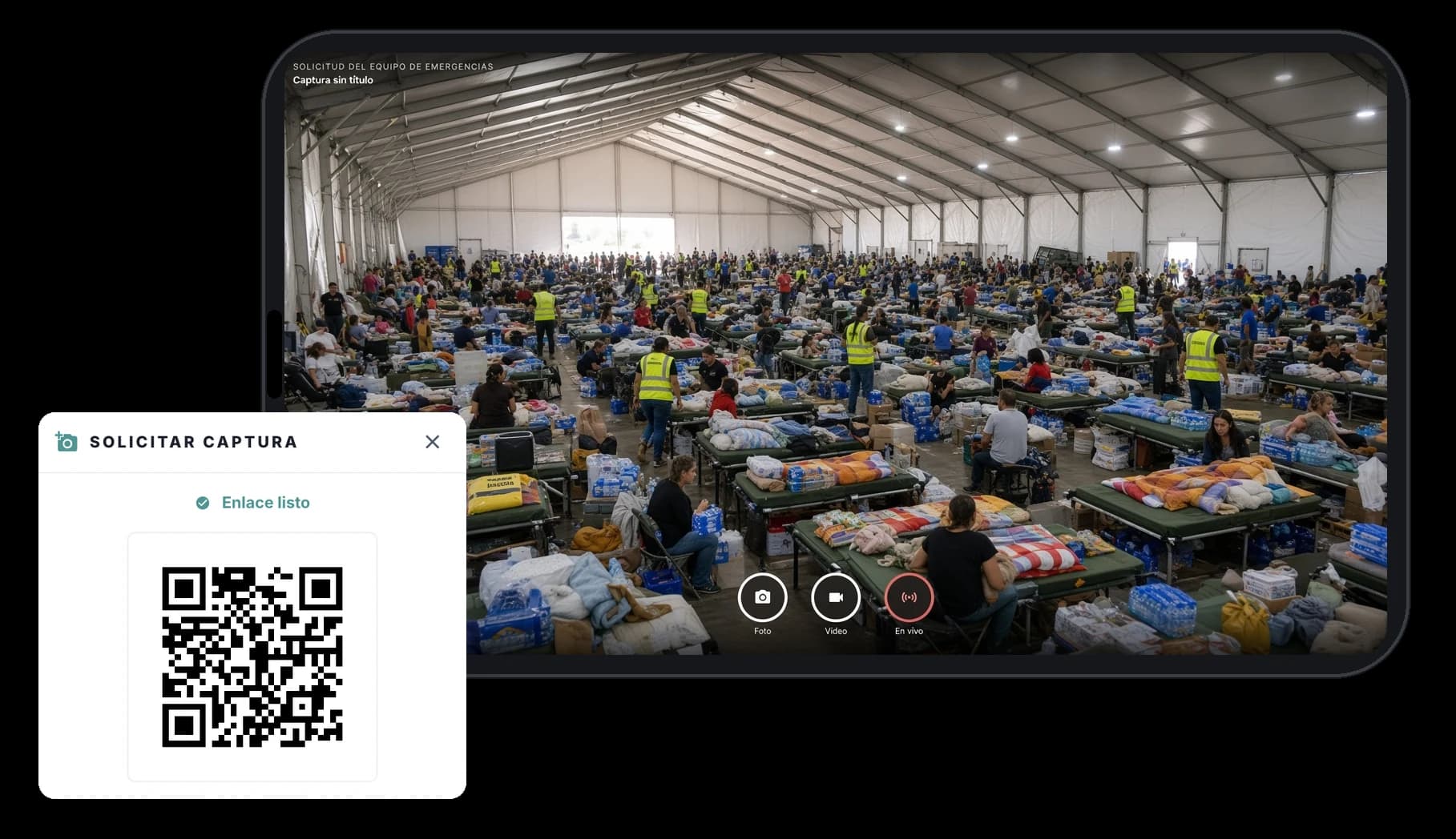 Captura · Solicitud de captura por QR y cámara del voluntario