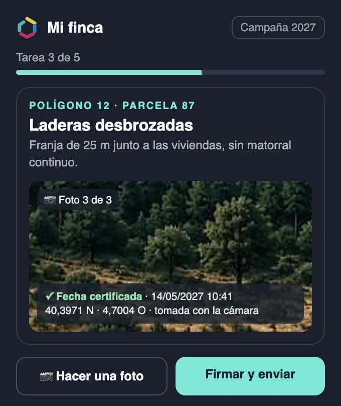Captura · Mapa de parcelas y tareas del propietario