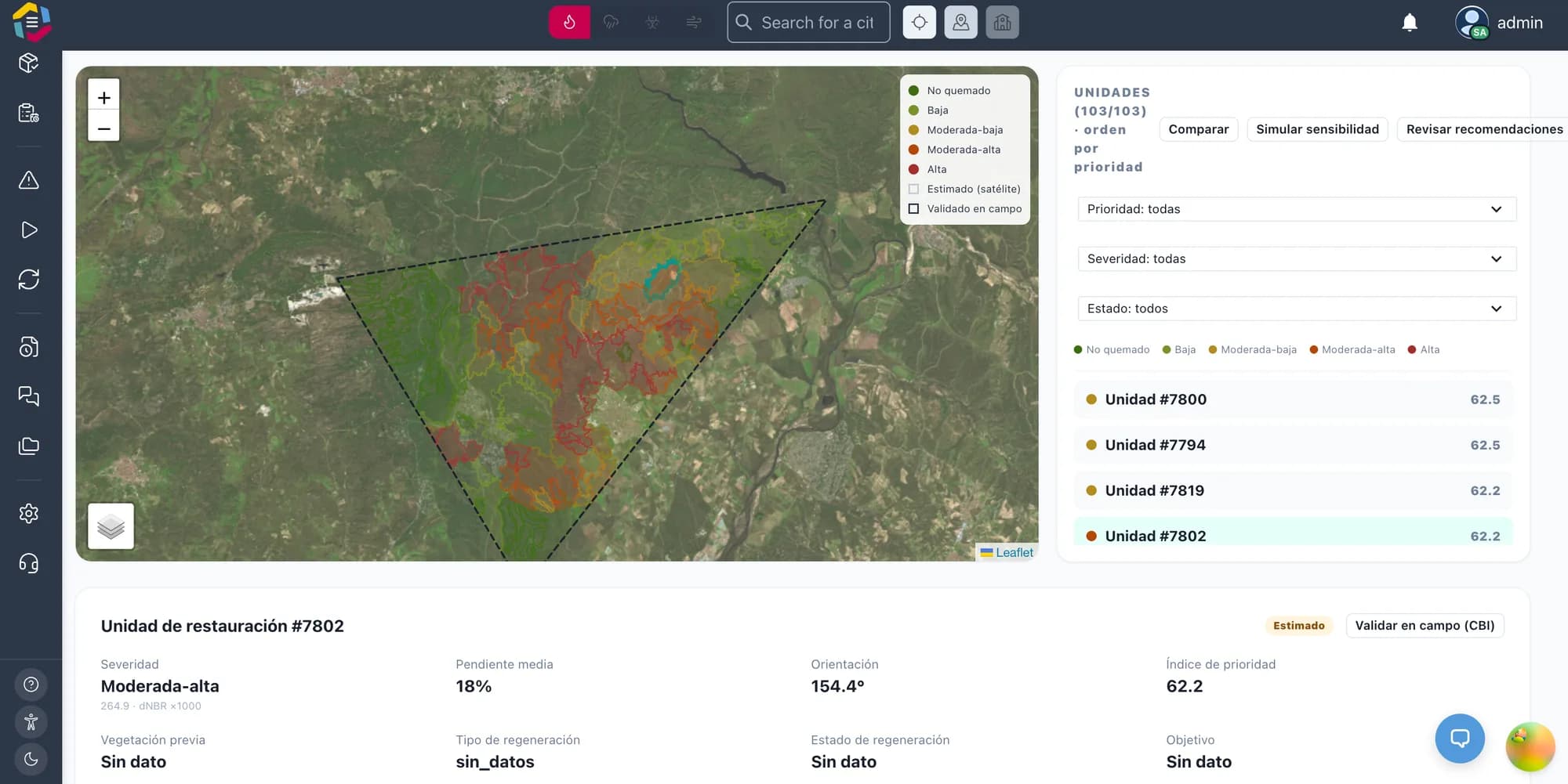 Screenshot · Recovery zoning